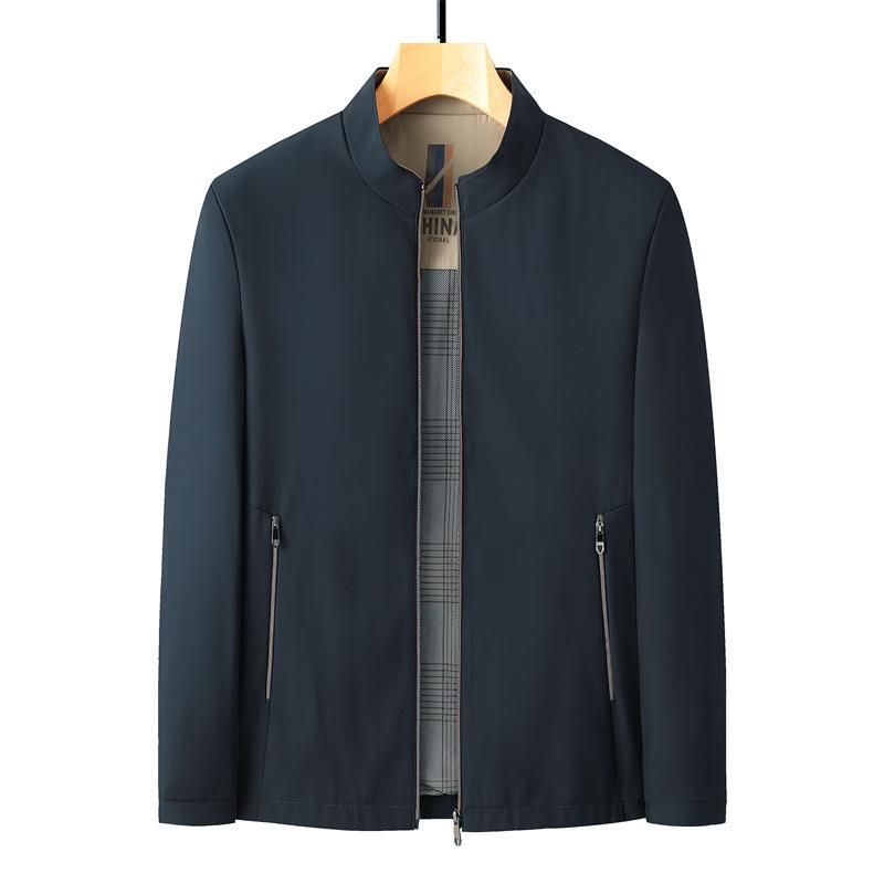 Spring and Autumn New Jacket Men's Stand-up Collar Casual Dad Middle-aged Men's Coat
