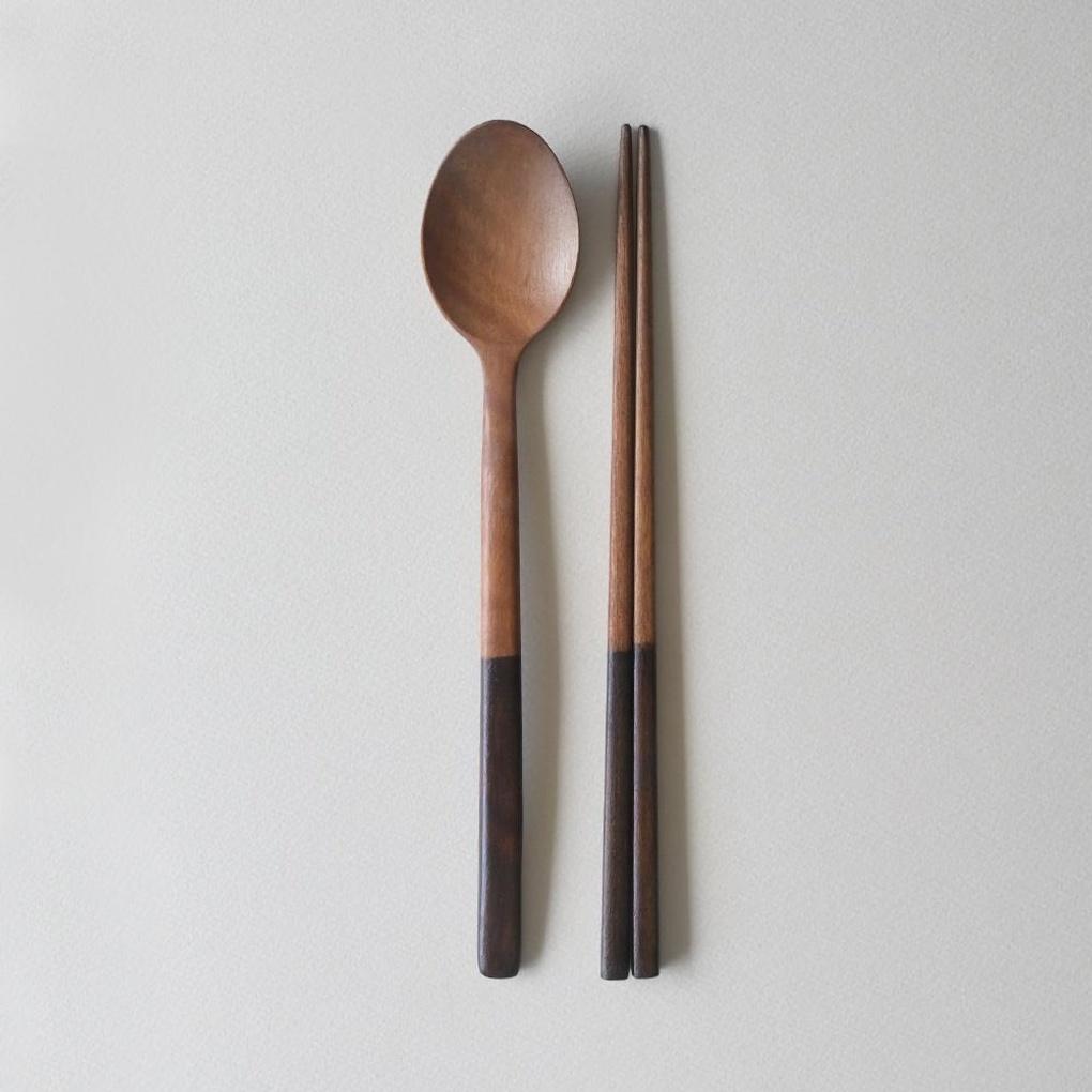 Romwood Rosewood Two-Tone Brown Spoon Set