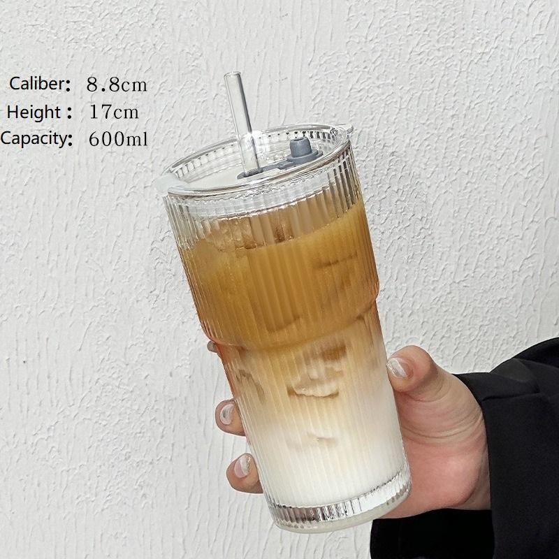 

Новый стакан для латте с соломинкой, кофейные стаканы, чашки для холодного кофе со льдом, стакан для бабл-ти BLB01 600ML