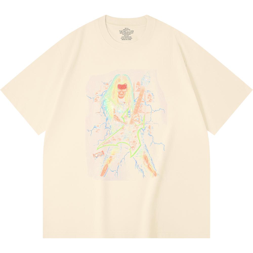 230 Gsm 100% Cotton Heavy Metal T-Shirt  Rock Band Popular Music Print Unisex Heavy Cotton T Shirt