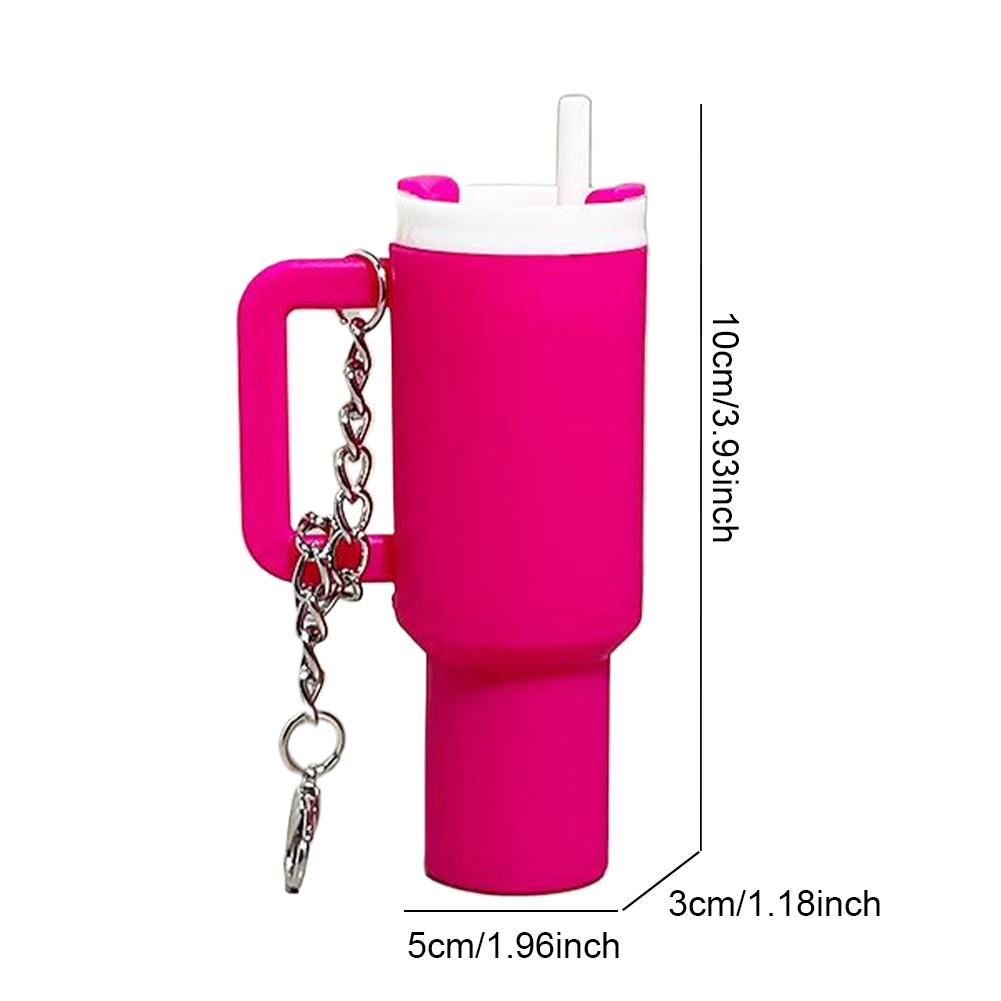 Mini Cup Keychain Lip Balm Keychain Cute Tumbler Key Ring Chapstick Holder Keychain Handbag Charms Key Ring for School Bag