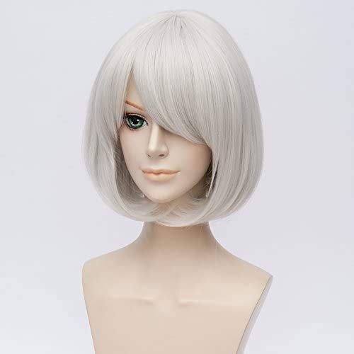 Eileen NieR: Automata 2B YoRHa Nr. 2 Cosplay-Perücken Typ B, Perfekt für Schulfeste, Halloween, Weihnachten und Kulturfeste
