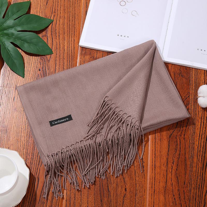 

2025 Autumn And Winter Imitation Cashmere Scarf Thickened Tassel Shawl Women as the picture