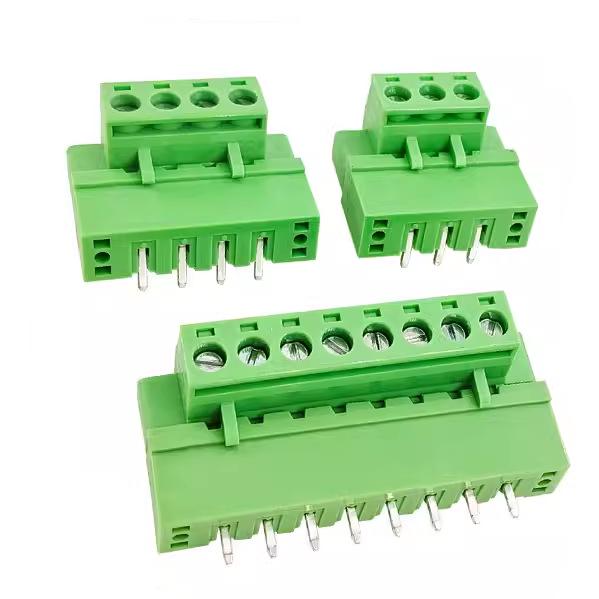 MX2EDGKM 5.08mm Plug-in Green Terminal Block with Flange Fixing, 2P-24P PCB Wiring Plug