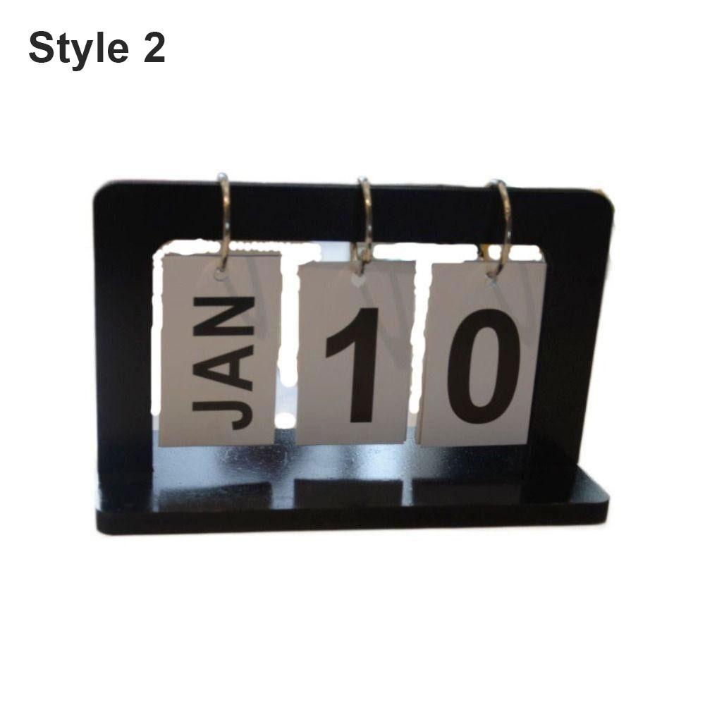 1Pcs Month Date Display Wooden Calendar Ornament Simple Craft Prop  Office Desktop Home Decoration