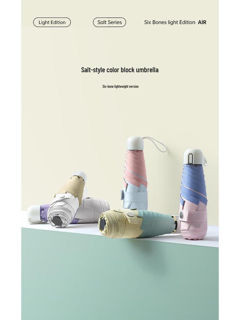 Ultralight Five-Fold Pocket Umbrella: Mini Black Glue Sunshade for Rain or Shine