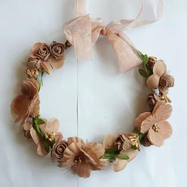 Korean Fashion Imitated Pearl Crowns Girls Bridal Wedding Headband Floral Flower Headband for Girls Adult Hair Accessories