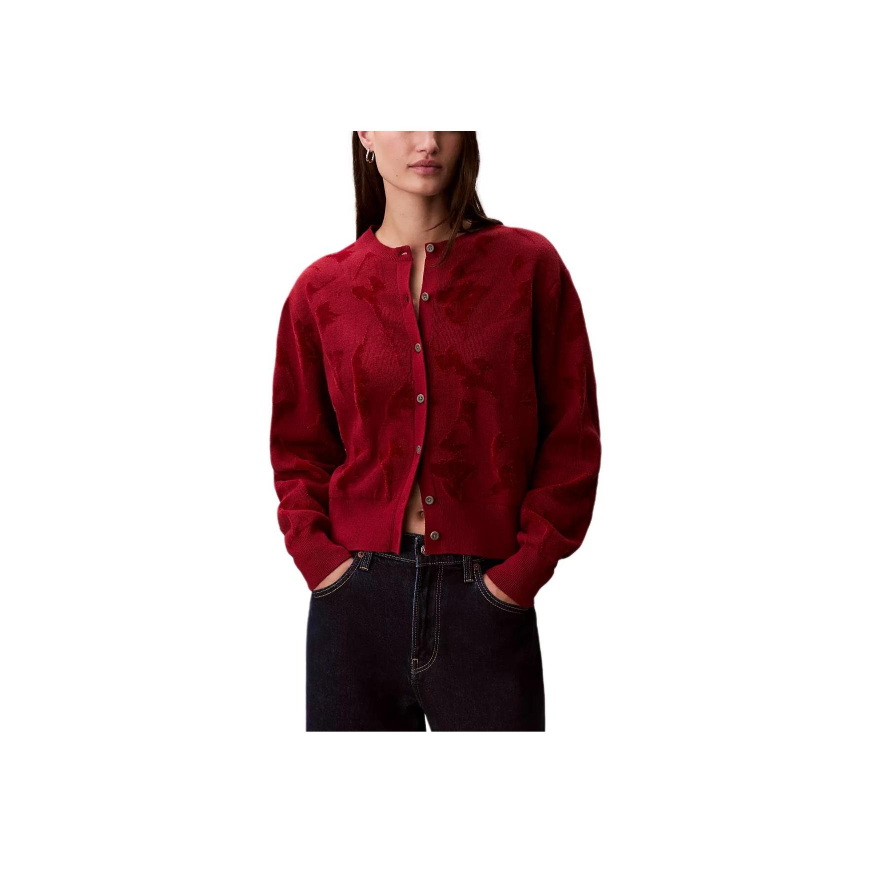 Calvin Klein Soft Round Neck Casual Loose Long Sleeve Knit Sweater Women tops 47D326G-QSM M