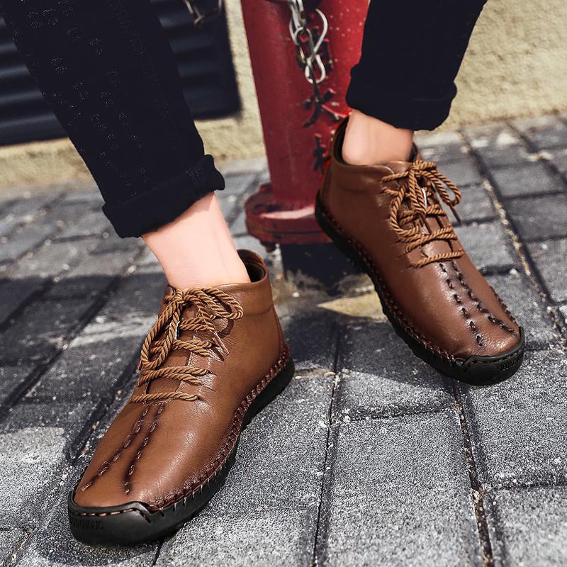 Otoño Invierno Hombres Botas de Cuero Plush Caliente Impermeable Botas de  Nieve Al aire libre Botas de Moto Hombre Botas Tobillo comprar a buen  precio — entrega gratuita, reseñas reales con fotos —