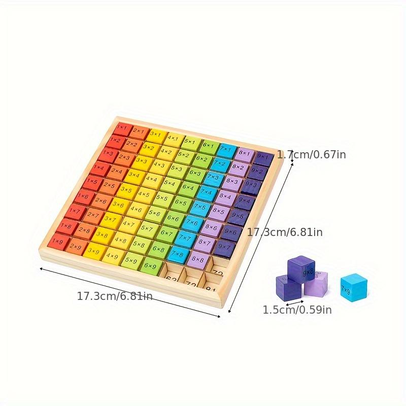 Wooden multiplication table, children's hundred number board multiplication table, puzzle math toys, Christmas gifts to improve hands on ability,