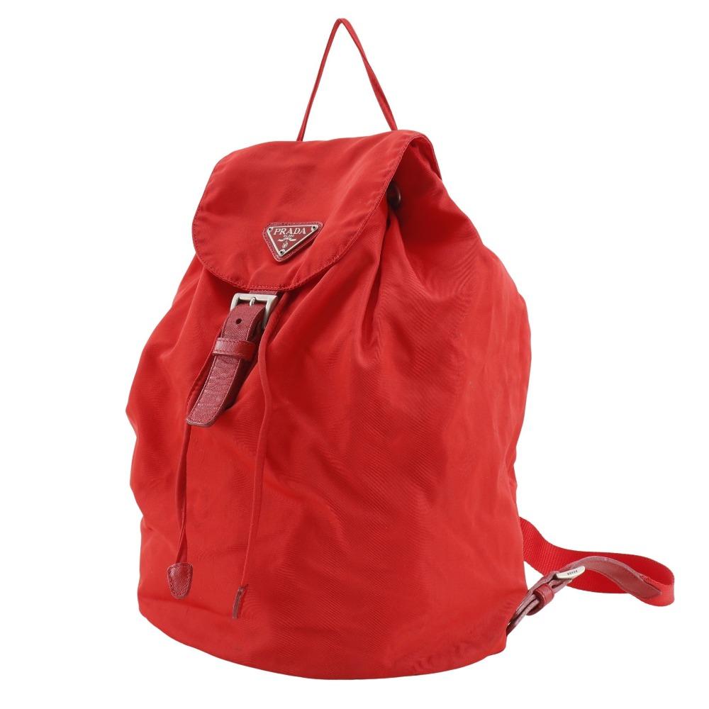 PRADA Backpack Daypack Red Nylon Women Used