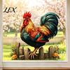 Removable Window Cling 1/2 Sheets Farmhouse Rooster Static Cling, Cock Glass Decals Sticker Decor, Reusable Decal for Home Living Room