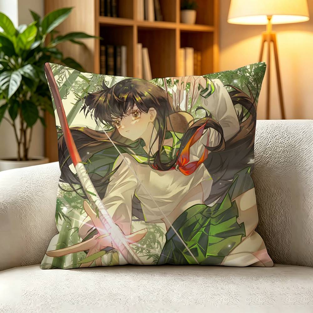 KKagome Higurashi Inuyasha Anime Pillow Case Square DoubleSided Sofa Cushion Cover Bedroom Bedside Pillow