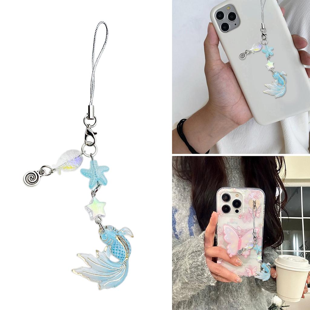 Fashionable Beaded Phone Pendant Keychain Ornament Keyring Phone Charm Chain Decorative Accessory for Bag and Purses