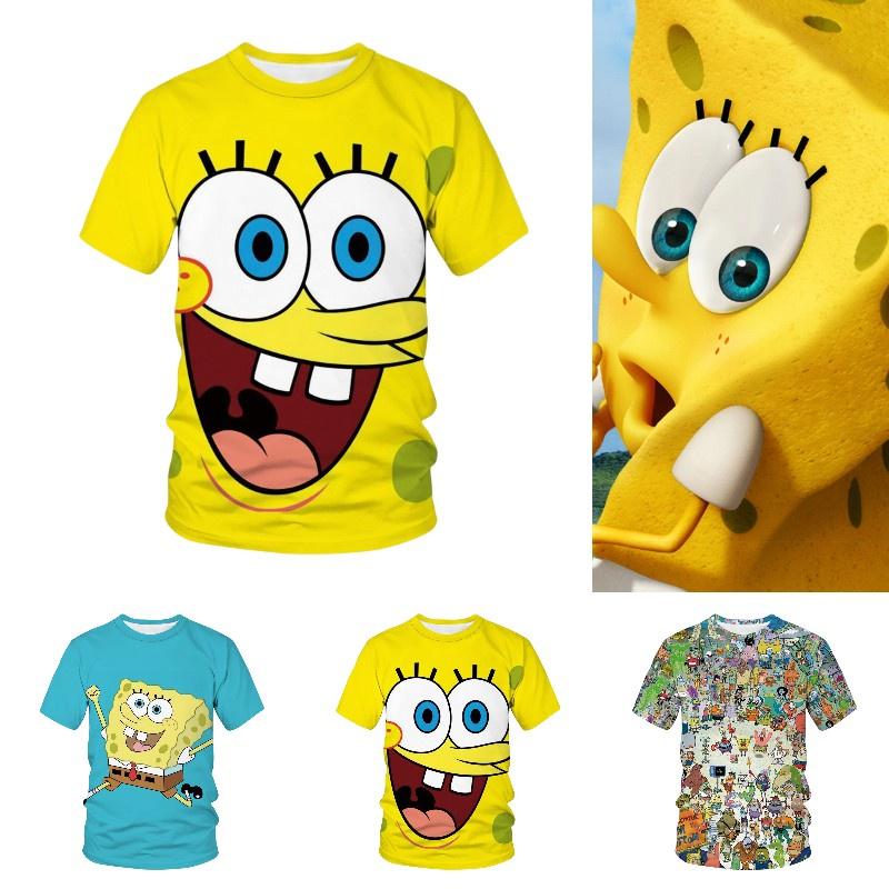 Cute 3d Spongebob Squarepants Cartoon T-shirt For Boys And Girls