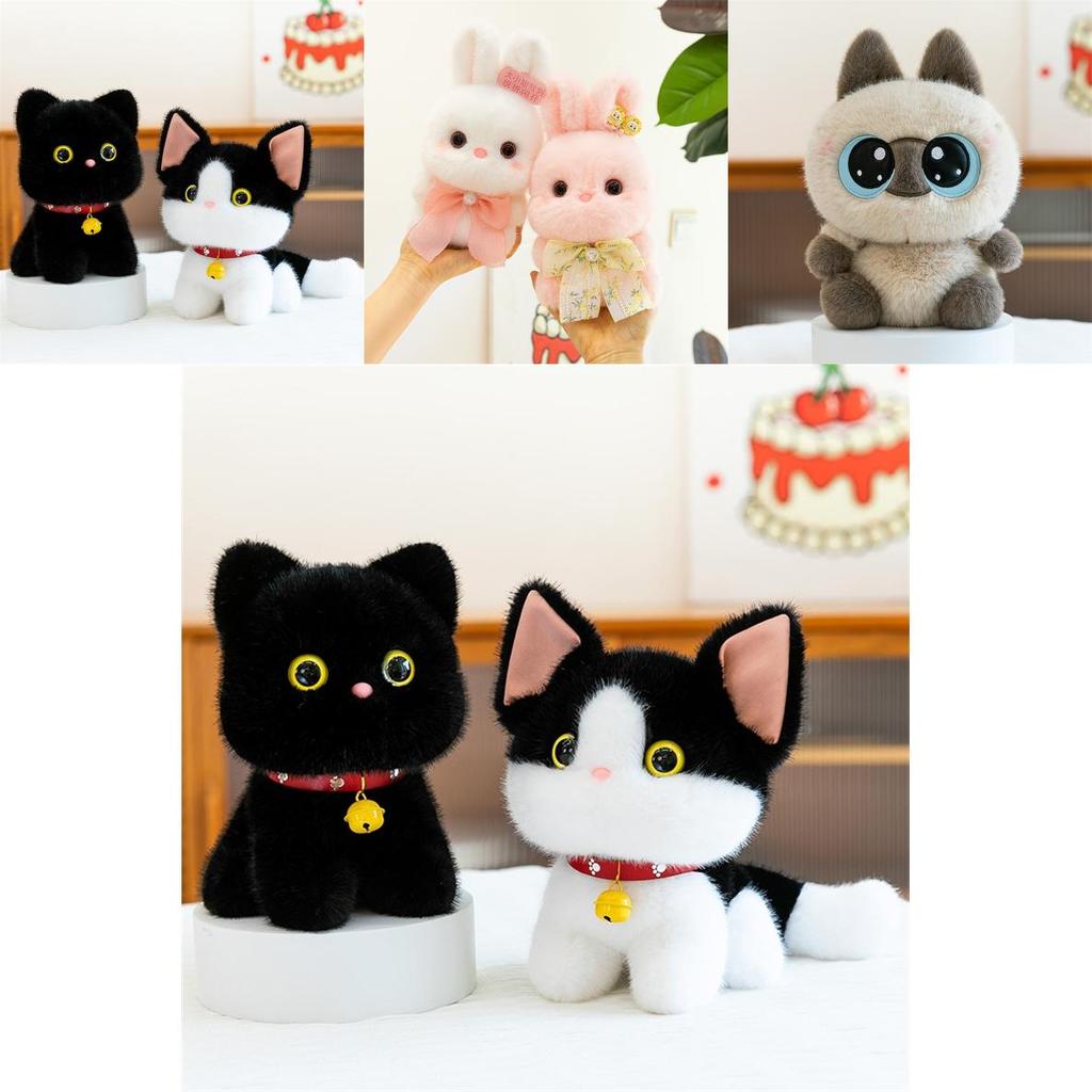 Cat Plush Doll With Fragrance For Desk Decor And Stress Relief Cute Siamese Cat Toy