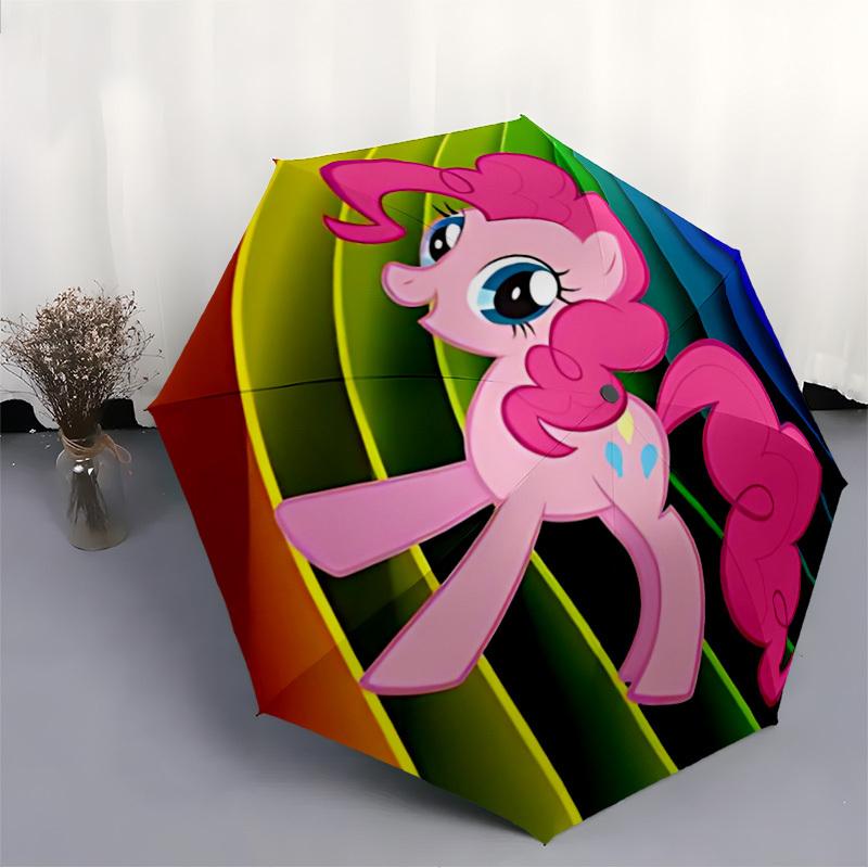 My Little Pony, Friendship Automatic Folding Umbrella with Sturdy Iron Frame, Portable Compact Travel Umbrella All-Season Use Parties 0807057