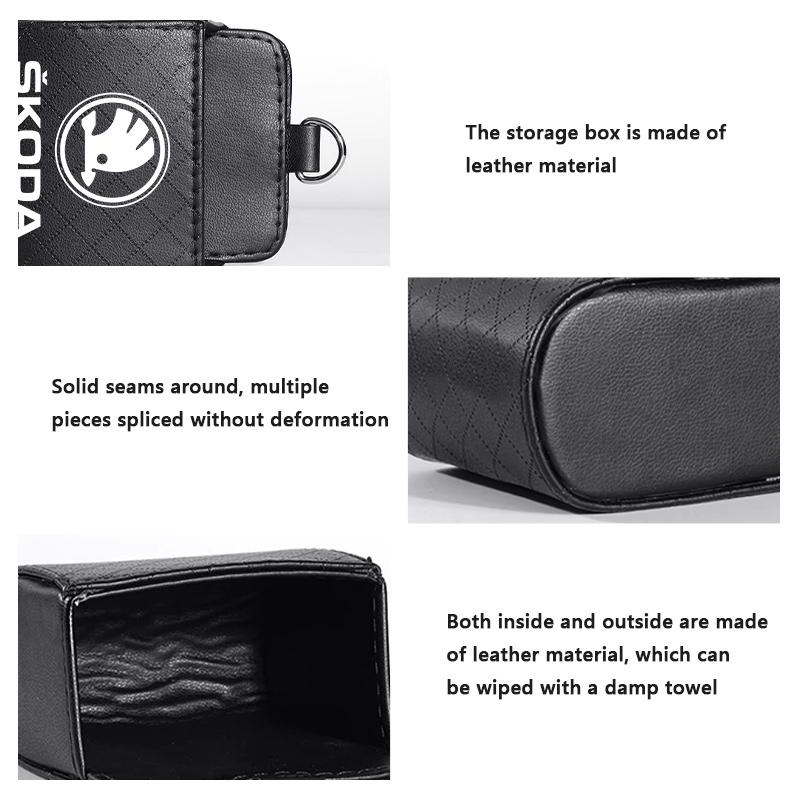 zbfwl3 For Skoda Car Interior Air Vent Storage Box Mini Phone Waste Storage Case Fabia Kamiq Superb Scala Enyaq-iV MK3 VisionS Yeti