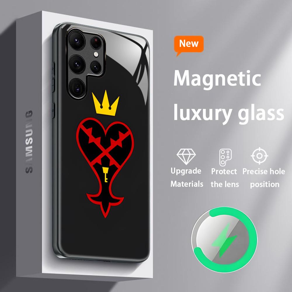 Hot Kingdom Hearts Game Phone Case For Samsung S25 S24 S23 S22 S21 S20 Plus Ultra Note20 Glass Magnetic Case