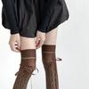 Women Fishnet Stockings Laced Up Thigh Highs Stockings Tights Pantyhose Sweet Over the Knee Socks Antis Skidding Socks