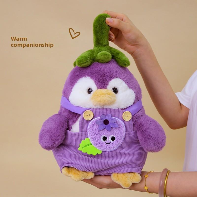 Plush Eggplant Penguin Toy For Kids Girls Gift Soft Stuffed Animal Childrens Decor