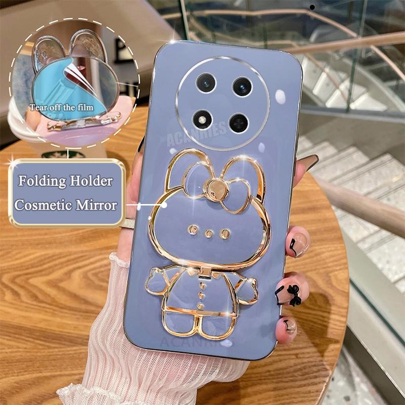 

Magic7lite Роскошный чехол-держатель для зеркала с покрытием для Huawei Honor Magic 7 Magic7 Lite X9c X9b Proplus Силиконовый чехол-подставка Honorx9c For honor X9C