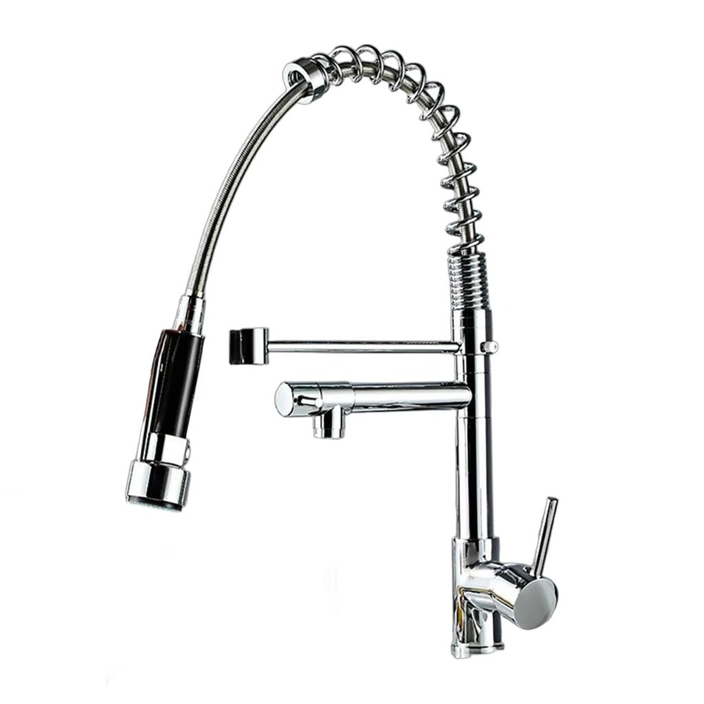 Rozin Matte Black Kitchen Faucet Deck Mounted Mixer Tap 360 Degree Rotation Stream Sprayer Nozzle Kitchen Sink Hot Cold Taps