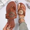 Nieuwe Dames Slippers Sandalen met Decoratieve Knoppen Zomer Platte Schoenen Modieus Design