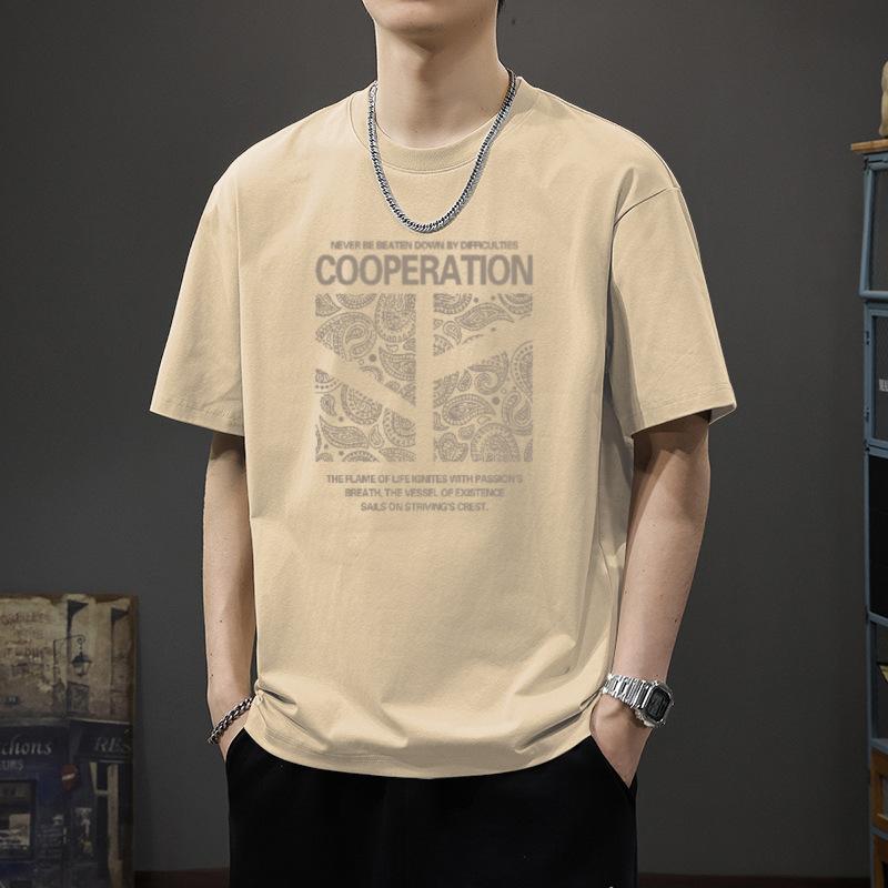 Cotton Short Sleeve T Shirt Fashion All Match Breathable Summer Sport T-shirt Men Top