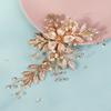Flower Leaf Pearl Rhinestone Hair Clip Luxury Bridal Headpiece Hair Accessories Fashion Bridal Barrettes