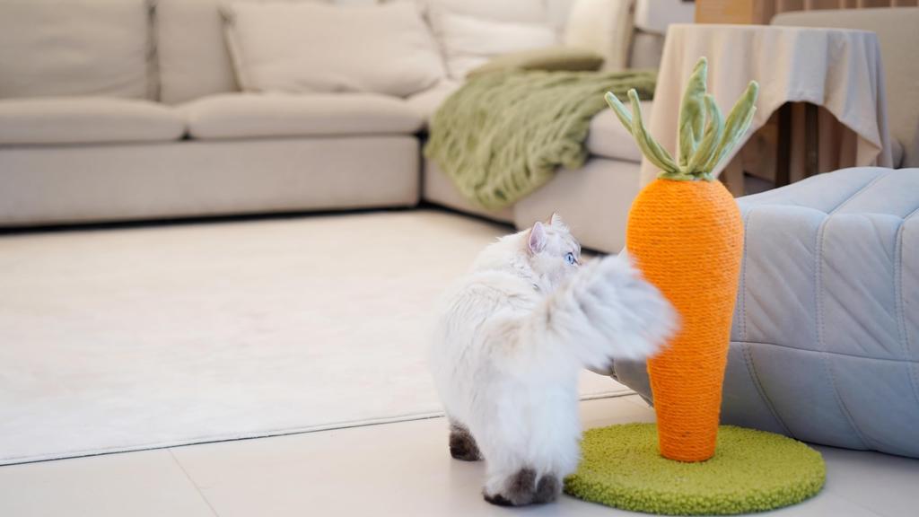 LIFLIX Carrot Cat Nail Sharpener Cat Nail Sharpener Pole Natural Sisal Cute Interior Stable Long Lasting Easy To Assemble