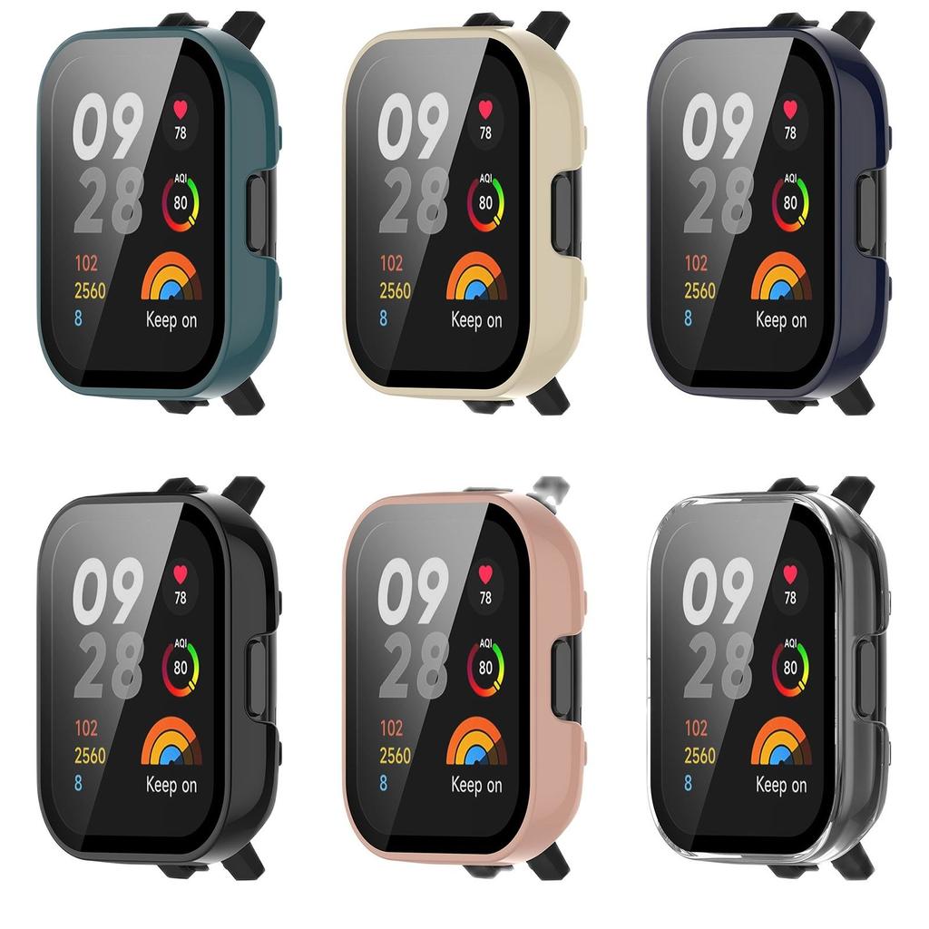 Fullt beskyttelsesdeksel til Redmi Watch 3 Skjermbeskytterdeksel til Redmi Watch3 Skalldeksler&herdet glassfilm 2I1 Tilbehør