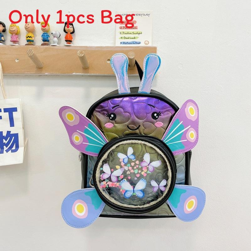 

Kids Butterfly Backpack For Kindergarten Girls With Pu Material For School Outings