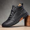 Men's Leather Ankle Boots Outdoor Casual Boots Vintage Soft Sneakers Flat Lace-up Boots Handmade Large Size Mens Shoes