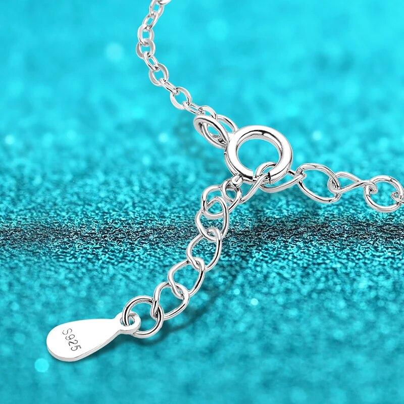 D Color 1 2 3 Carat Moissanite Necklace For Women Six Prong Simulated Diamond Pendant 925 Sterling Silver Wedding Jewelry