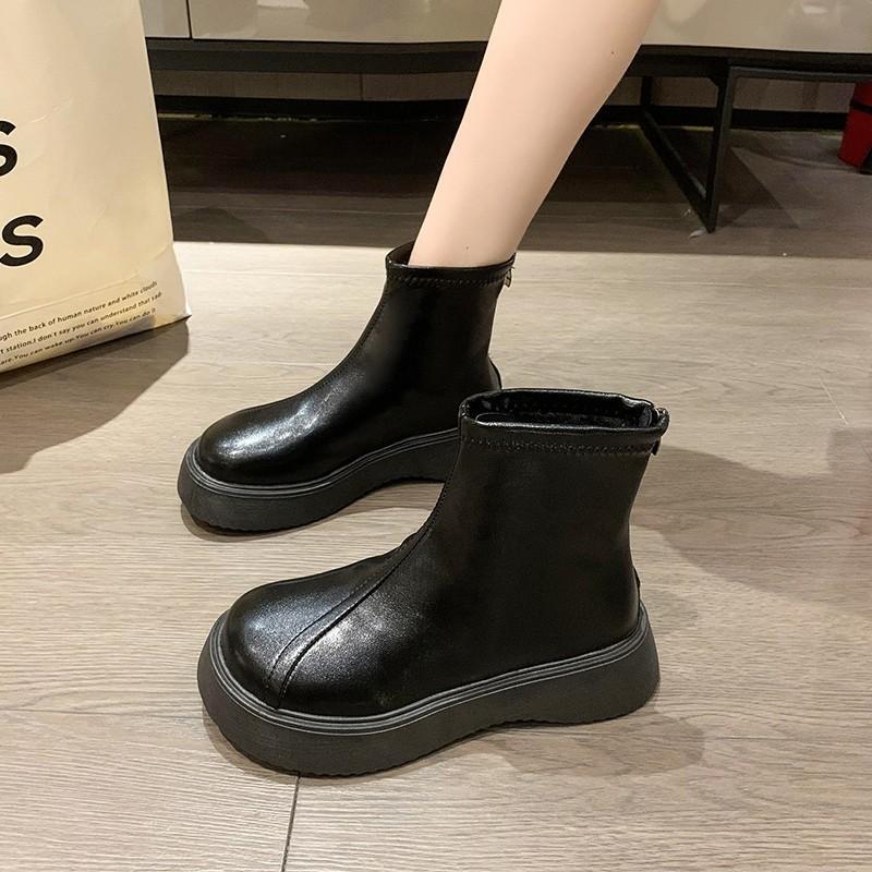 Popular high-quality women's shoes Martin boots women's autumn and winter velvet versatile thick-soled thin fried street muffin-soled short boots wome