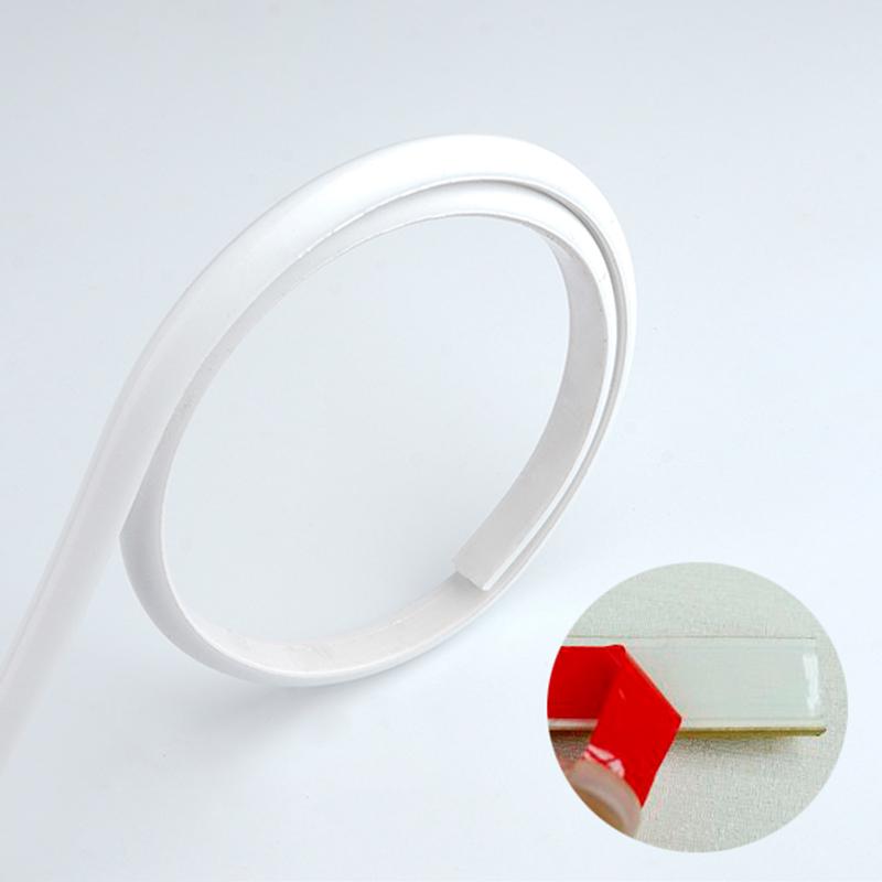 1M Self-adhesive PVC Wall Edge Strip Wall Waist Line Sticker Soft Anti-collision Semi-circular Waterproof Trim Line Skirting