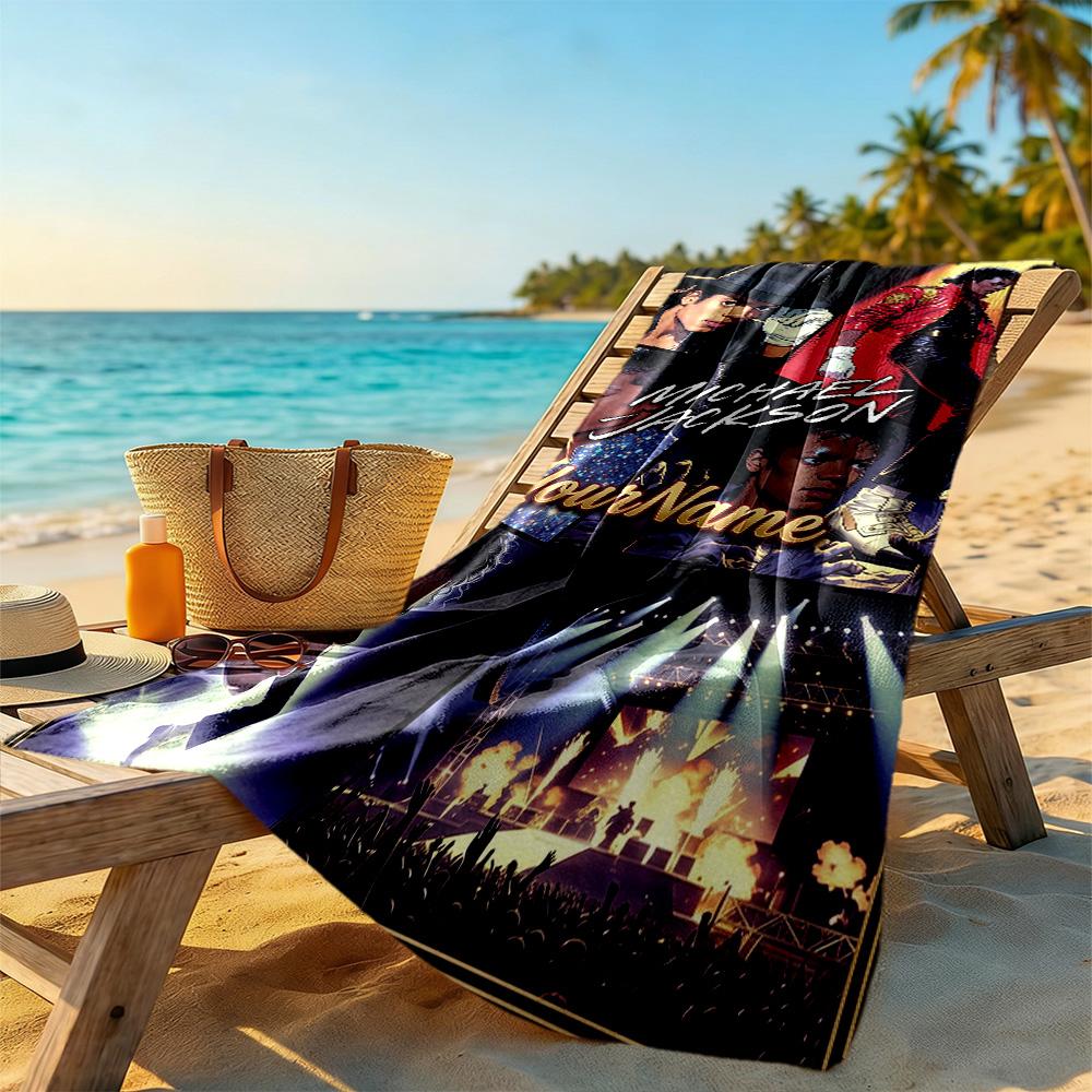 Michael Jackson Personalized Name Beach Towel High Absorbency & Quick-Dry Portable for SwimmingBeachCamping Travel Beach AccessoriesGym