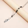 Elegant Oval Mirror Pendant Necklace With Black Diamonds Effect For Women Fashion Jewelry