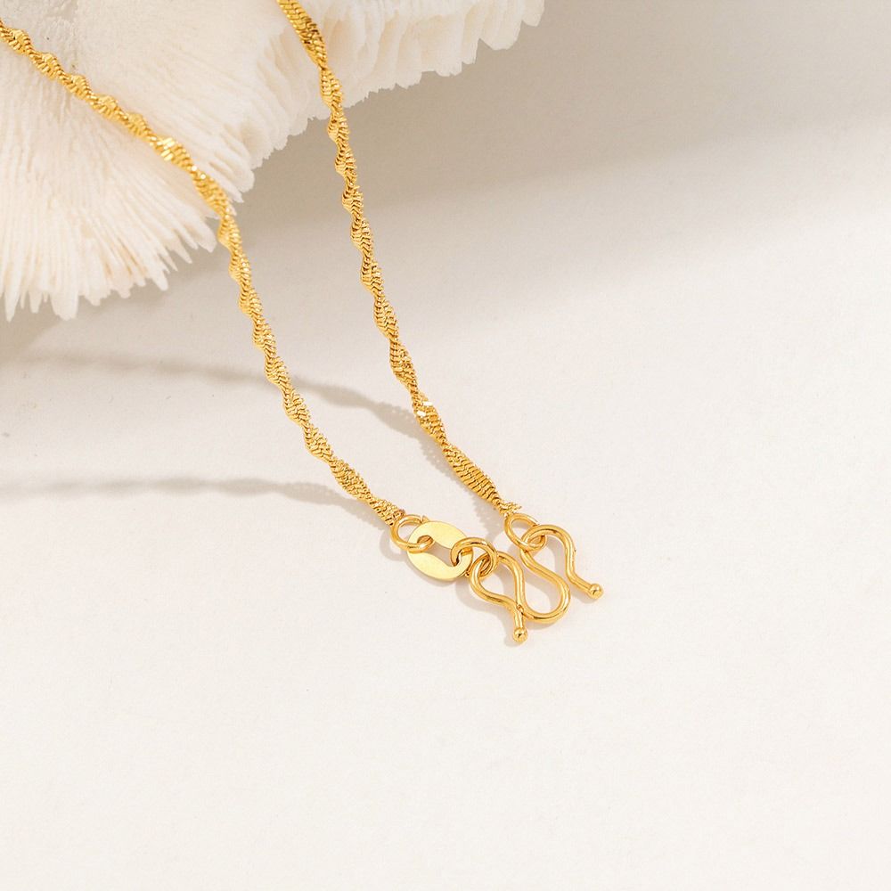 1Pcs New Titanium Steel Chain Necklace Non-fading All-match Clavicle Chain 45cm M-shaped Women's Simple Necklace