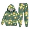 Weihnachts-Print Kapuzenpullover-Set für Jungen und Mädchen