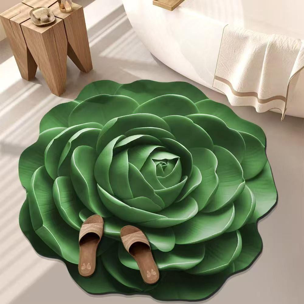 Soft Bathroom Floor Mat Peony Door Gasket New Coral Carpet  Living Room Tea Table Bedside