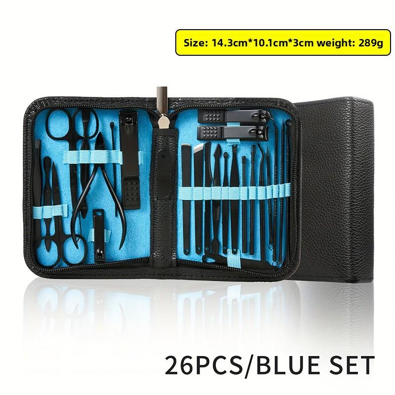 26-Piece Stainless Steel Manicure and Pedicure Tool Set Professional Nail Care Kit for Home and Salon Use