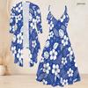 Women Plus Size Two Piece Set Long Sleeve Jacket Cami Maxi Dress