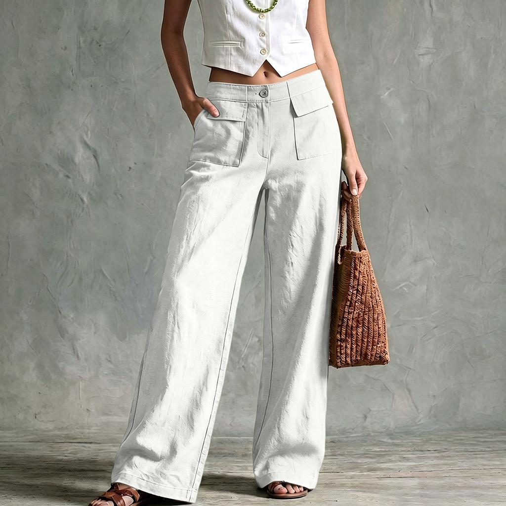 Women's Fashion Color Wide Leg Pants, Loose Fit Casual Trousers for Summer, and Daily Wear