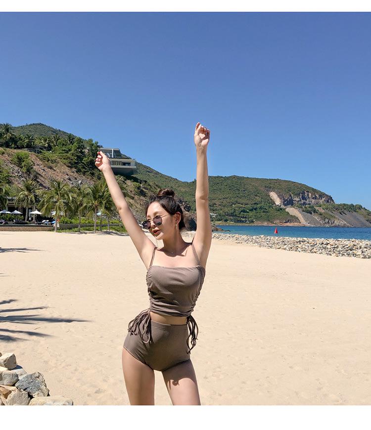 Korean High-Waisted Two-Piece Bikini Set for Large Busts