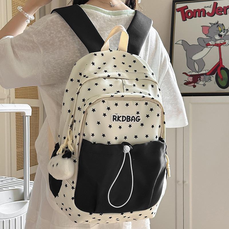 Schoolbag new high-value fresh and sweet girls schoolbag large-capacity commuting versatile backpack eye-catching fashion backpack
