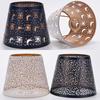 Lamp Cover Carved Flower Pattern Modern Style Easy Installation E27 White/Black Iron Lamp Shade for Home Bedroom Living Room