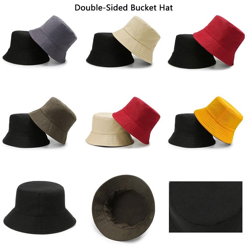 Unisex Oversize Cotton Bucket Hat For Big Head, Double Sided Design For Sun Protection And Breathability, Available In Multiple Colors
