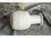 White Ceramic Vase with Dried Baby's Breath for Living Room or Dining Table Decoration